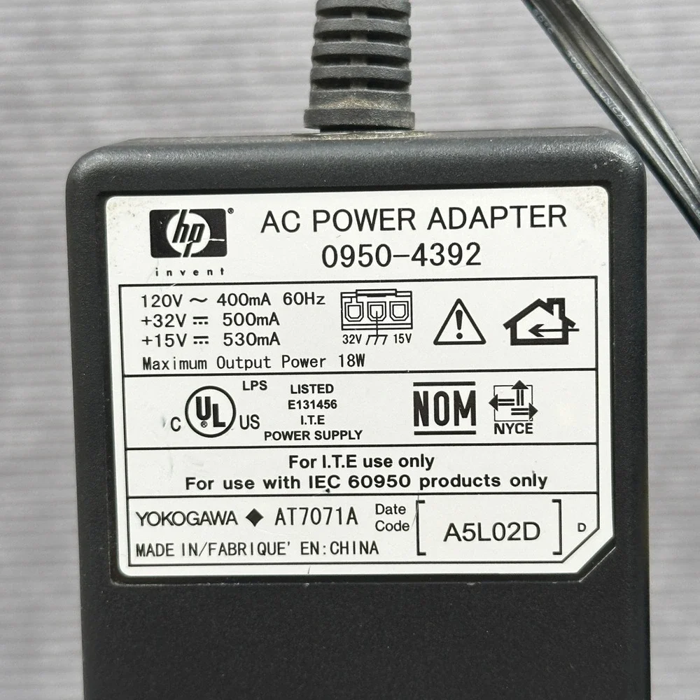 HP AC Power Adapter 0950-4392 18W 32V 15V Printer Power Supply AT7071A
